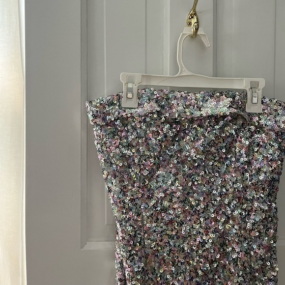 MABLE Triple Threads Sequin Silver Mini Dress - Picture 3 of 4